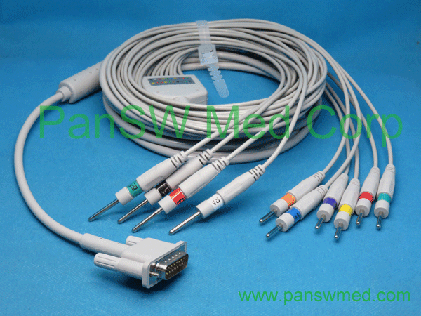 Compatible Ecg Cable Ten Leads AHA DIN For Philips - PanswMed