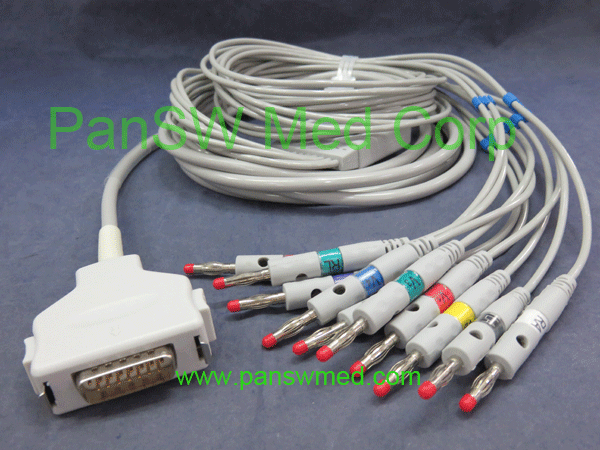 Compatible Fukuda 7100 ECG Cable AHA Banana - PanswMed