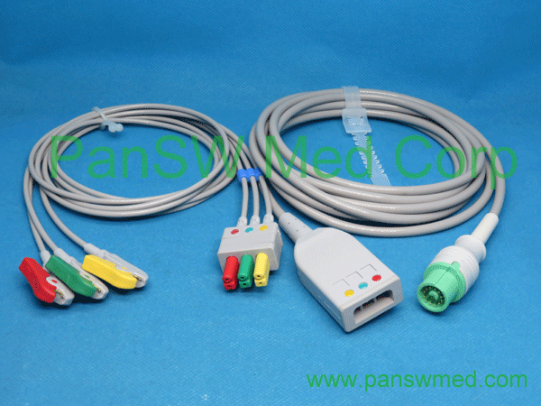 Compatible Fukuda Dynascope ECG Trunk Leads IEC Grabber 3LEADS (2) – PanswMed