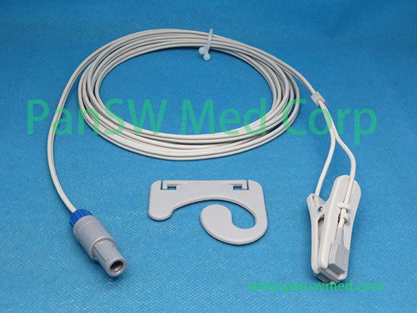 Compatible Goldway UT4000A SpO₂ Cable and Sensor - compatible Goldway SpO₂ sensor ear clip