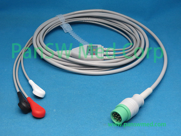Compatible Infinium Omni Cleo ECG cable AHA Snap 3-lead – PanswMed