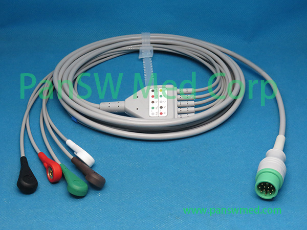 Compatible Infinium Omni Cleo ECG cable AHA Snap 5-lead – PanswMed