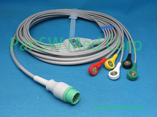 Compatible Infinium Omni Cleo ECG cable IEC Snap 5-lead – PanswMed