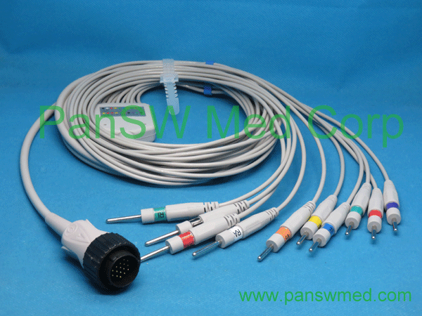 Compatible Kenz Ecg Cable Ten Leads AHA DIN - PanswMed