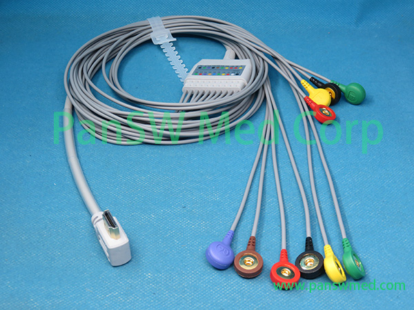 Compatible Labtech Holter ECG cable connector and leadwire detail
