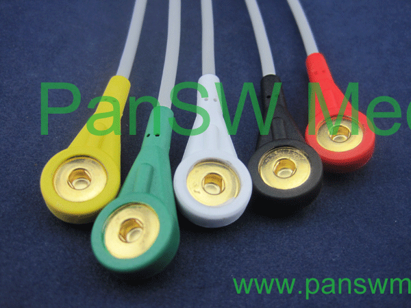 general use One piece 5-lead ECG cable with leadwire