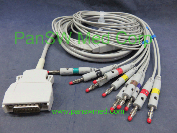 Compatible Mortara ECG Cable 10-Lead IEC banana