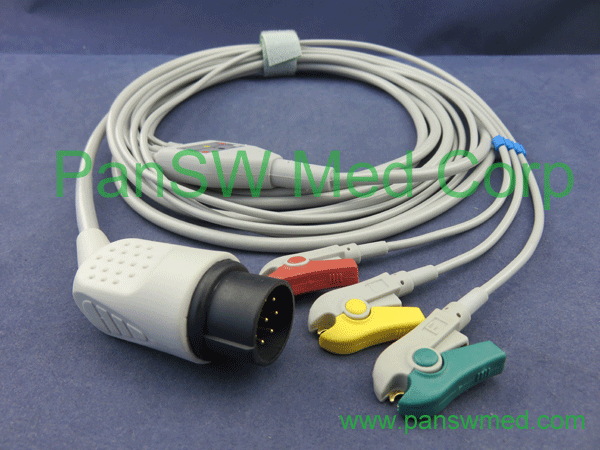 Compatible Nihon Kohden TEC 7100 ECG cable 3 Leads IEC Clip – PanswMed