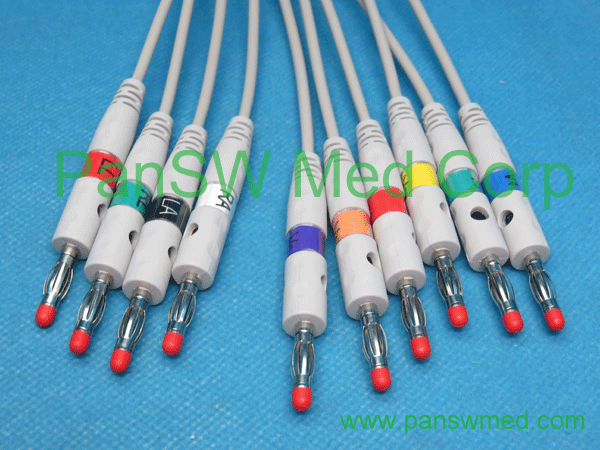 Compatible Schiller Defigard 5000 10-Lead ECG Cable leadwire option