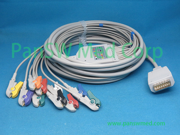 compatible shanghai kohden ECG cable AHA clip