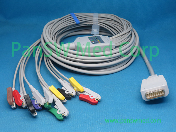 compatible shanghai kohden ECG cable IEC clip