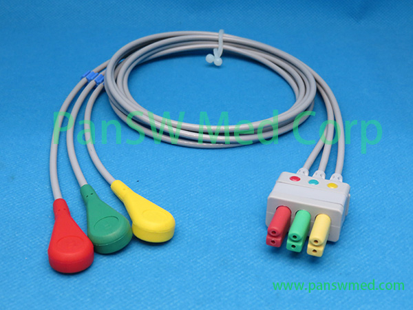 Compatible Siemens Fukuda ECG Leads 3leads Snap IEC - PanswMed