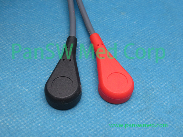 Compatible Tens Cable Red Black Snap 5mm 4 – PanswMed