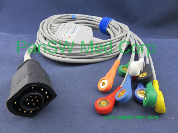 Compatible Zoll Medical ECG Cable AHA Color Snap - PanswMed