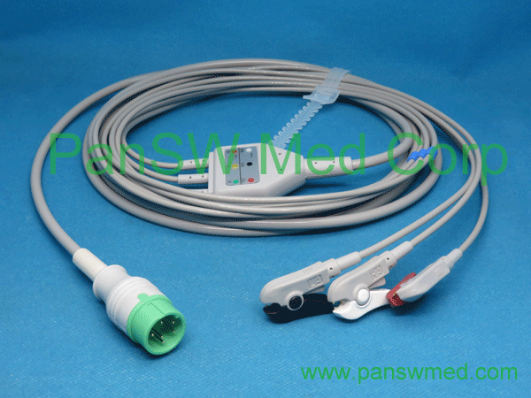 Compatible Zoncare ECG Cable 3leads AHA Clip 1 - PanswMed