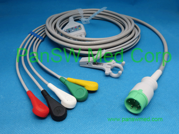 Compatible Zoncare Ecg Cable 5leads IEC Snap – PanswMed