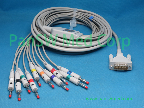 Compatible Del Mar Avionics 910 / 920 / 930 / 940 / 942 ECG Cable