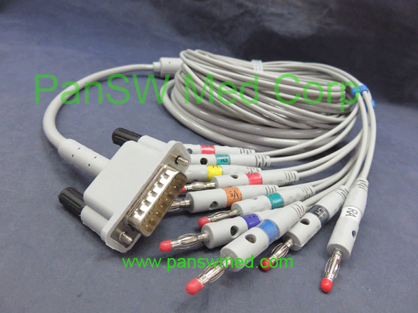 Copmatible Ecg Cable For Cardiette Cardioline AHA Color Banana - PanswMed