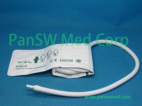 Compatible disposable child size NIBP cuff single hose for compatible Welch Allyn monitors