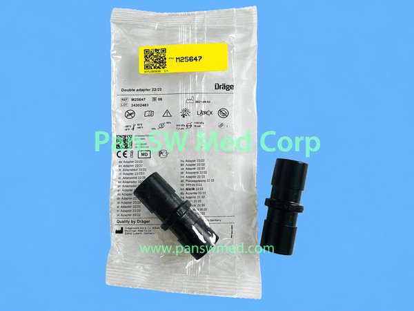 Dräger M25647 Reusable Breathing Circuit Double Adapter, 22 mm / 22 mm