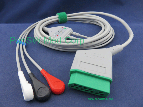 Nihon Kohden ECG Cable 3 Leads Integrated AHA Color Snap – PanswMed