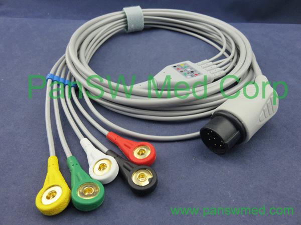 Nihon Kohden Tec 7100 5 Leads Snap IEC Ecg Cable – PanswMed