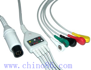 One Piece Five Lead ECG Cable With Leadwire - PanswMed