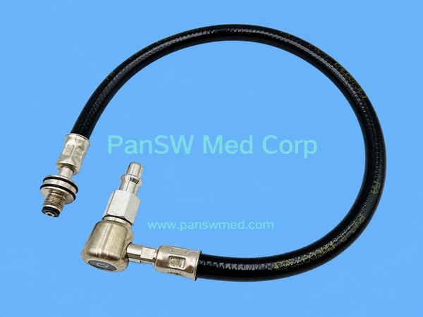 Original Dräger Alduk IV to AOS Hose 5704512 — DIN 90° Black