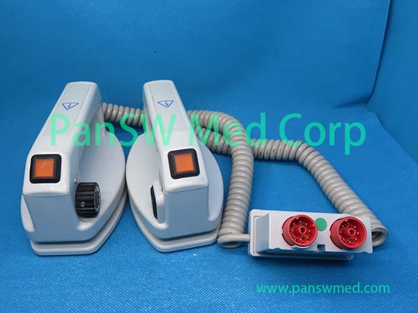 Refurbished Schiller DEFIGARD 5000 external defibrillator paddle front view