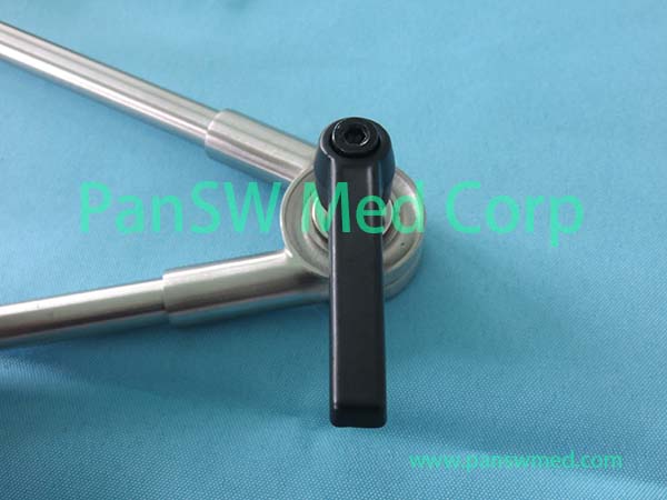 Ventilator Breathing Circuit Support Arm with Mounting Clamp and Tubing Holder