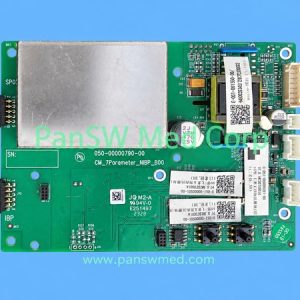 COMEN parameter PCB marked 050-00000790-00 and CM_7Parameter_NIBP_B00 with metal shield, connectors and pressure ports.