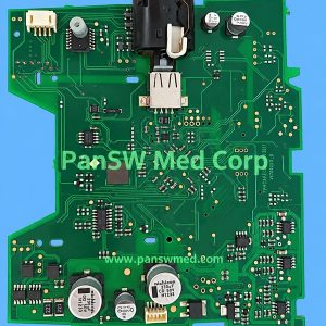 Circuit board supplied as a Fisher & Paykel CPAP mainboard, showing internal connectors and attached interface components.