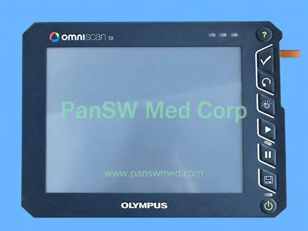 Olympus OmniScan SX front touch and keypad panel with transparent window and right-side controls