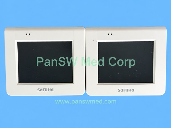 Two Philips FM20 touchscreen assemblies offered with light-colored front housings and Philips branding