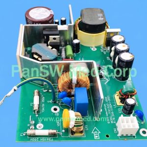 Power supply board offered for Philips MX400 MX450 MX500 MX550 monitors, with transformer, heat sinks, capacitors and connector